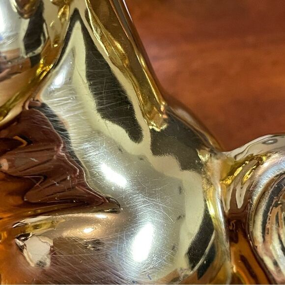 Mirrored Metallic Gold Unicorn Figurines Set of 2 - Picture 6 of 16